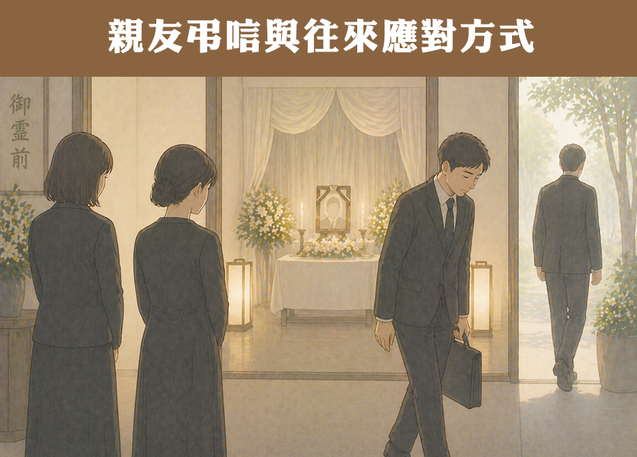 親友前往喪家弔唁並依禮離開