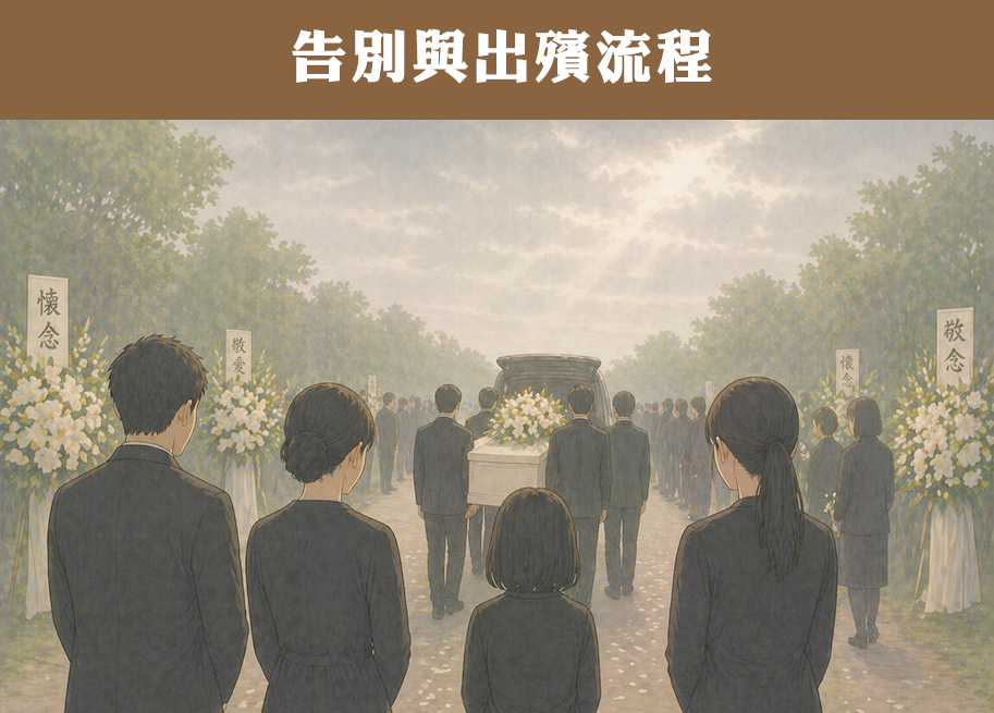 告別式與出殯流程中的親友送行