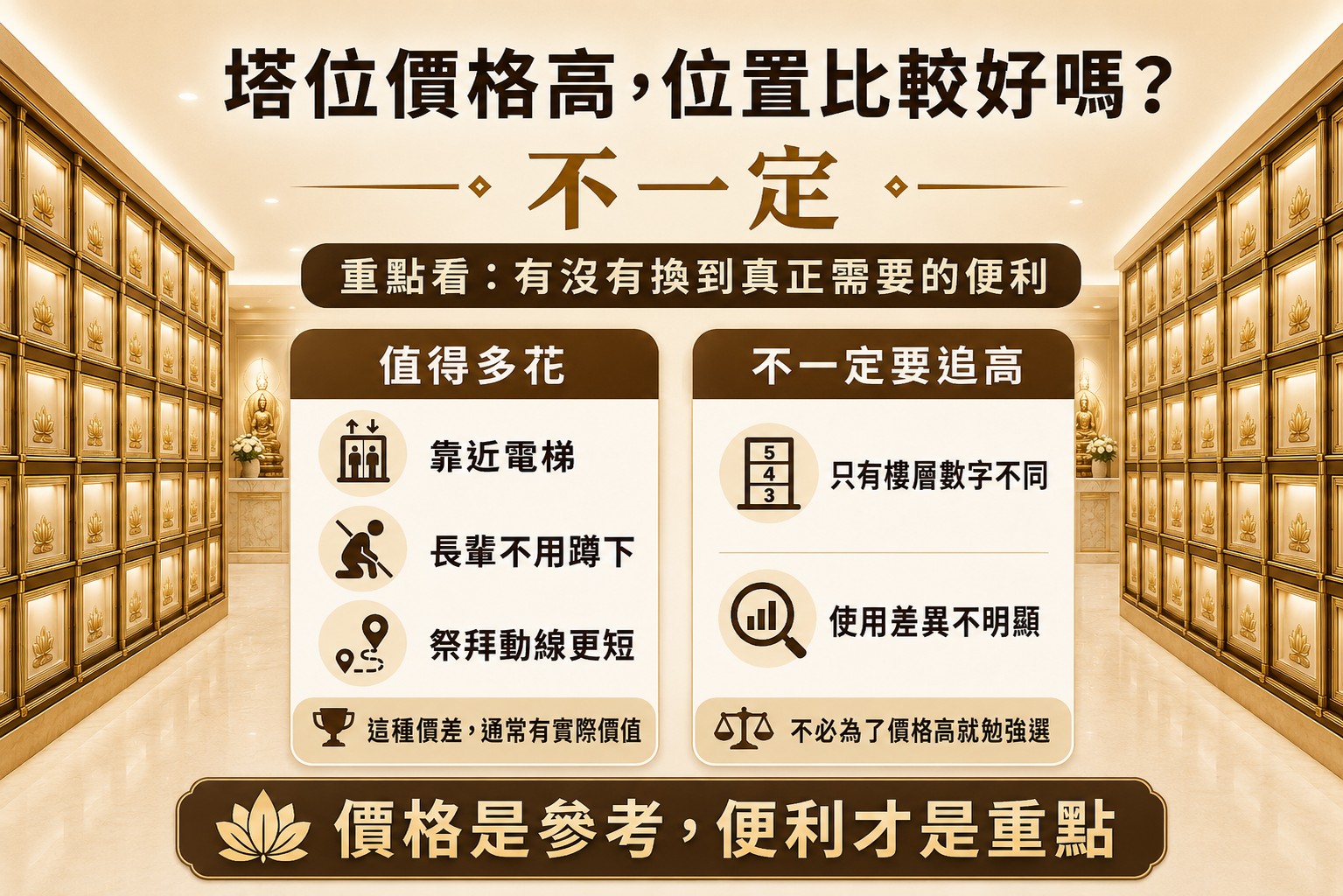 塔位價格比較高，代表位置比較好嗎？